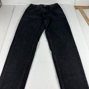 VTG 90s Levi's Jeans Junior's 9 Long 950 Relaxed Tapered Black Denim Orange Tab